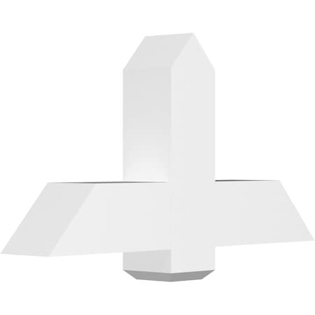 Ekena Millwork Eugene Architectural Grade PVC Gable Bracket, 36"W x 19 1/2"H x 6"D x 6"F, 13/12 Pitch GBP036X20X0606EUG00